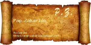 Pap Zakariás névjegykártya
